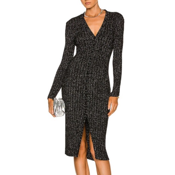 ENZA COSTA
Lurex Sweater Rib Cardigan Midi Dress - Picture 1 of 6